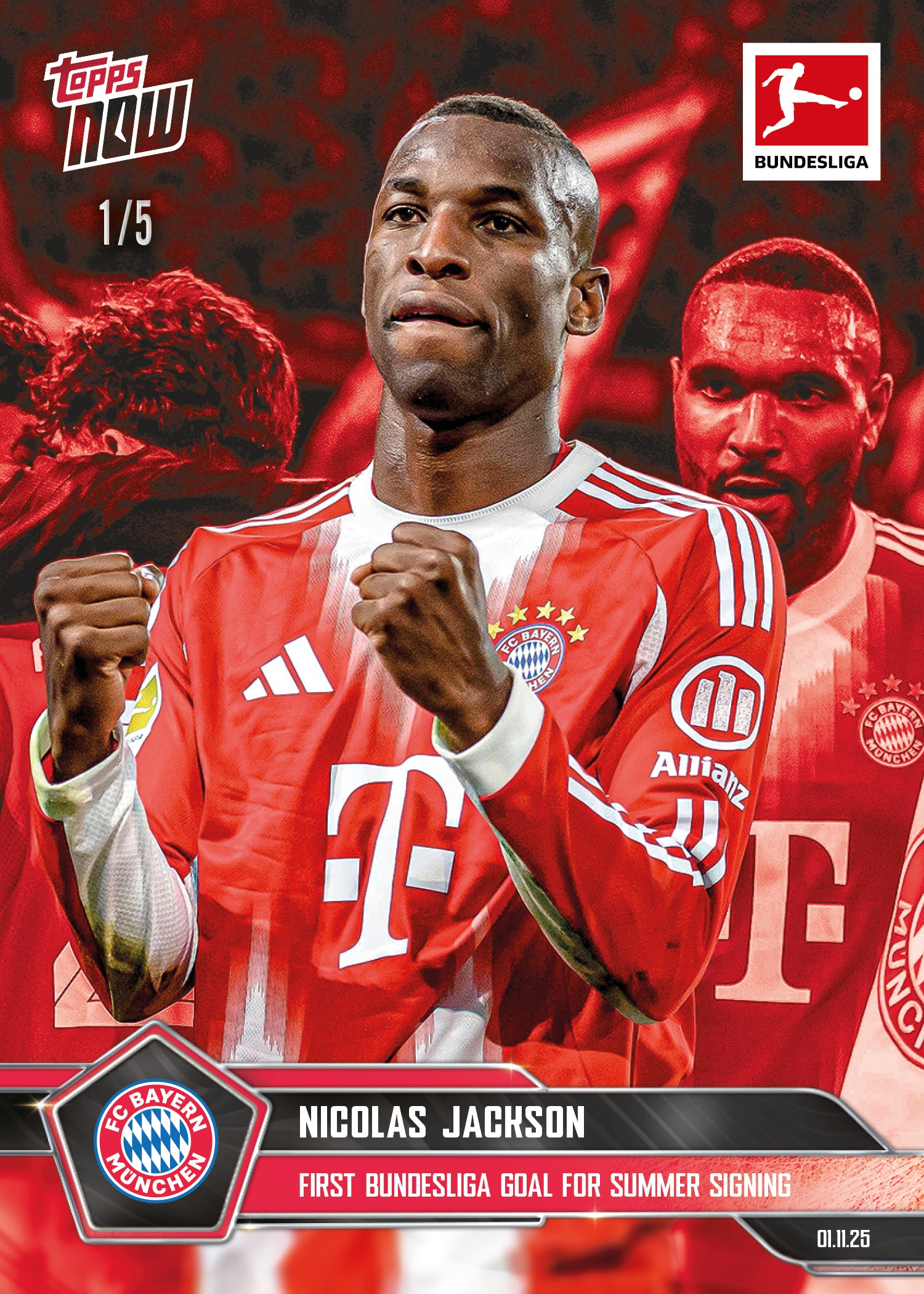 Nicolas Jackson - 2025-26 Bundesliga Topps NOW - Card 54 - PR: 290 - Image 3