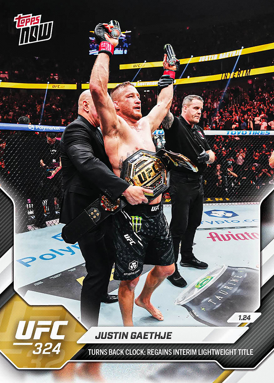Justin Gaethje - 2026 UFC Topps NOW - Card 1 - PR: 3597 - Image 3