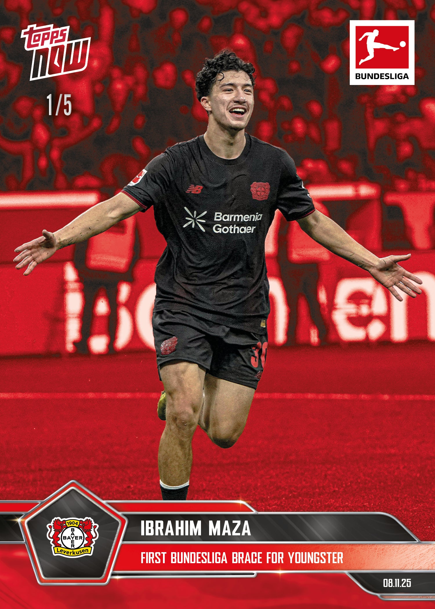Ibrahim Maza - 2025-26 Bundesliga Topps NOW - Card 57 - PR: 283 - Image 3