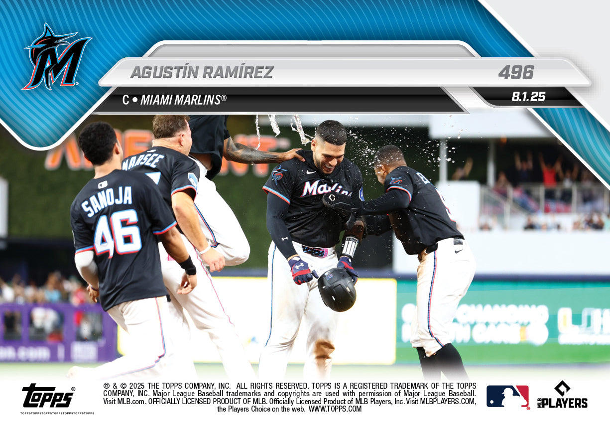 Agustín Ramírez - 2025 MLB Topps NOW - Card 496 - PR: 475 - Image 2