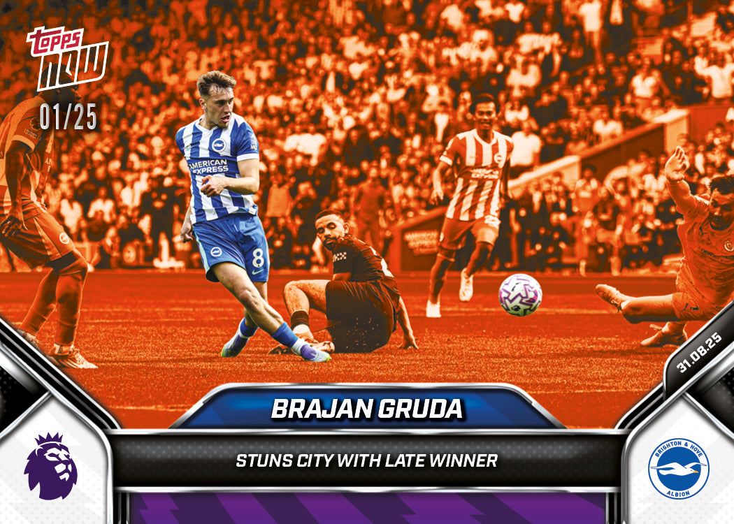 Brajan Gruda - 2025-26 Premier League Topps NOW - Card 14 - PR: 281 - Image 5