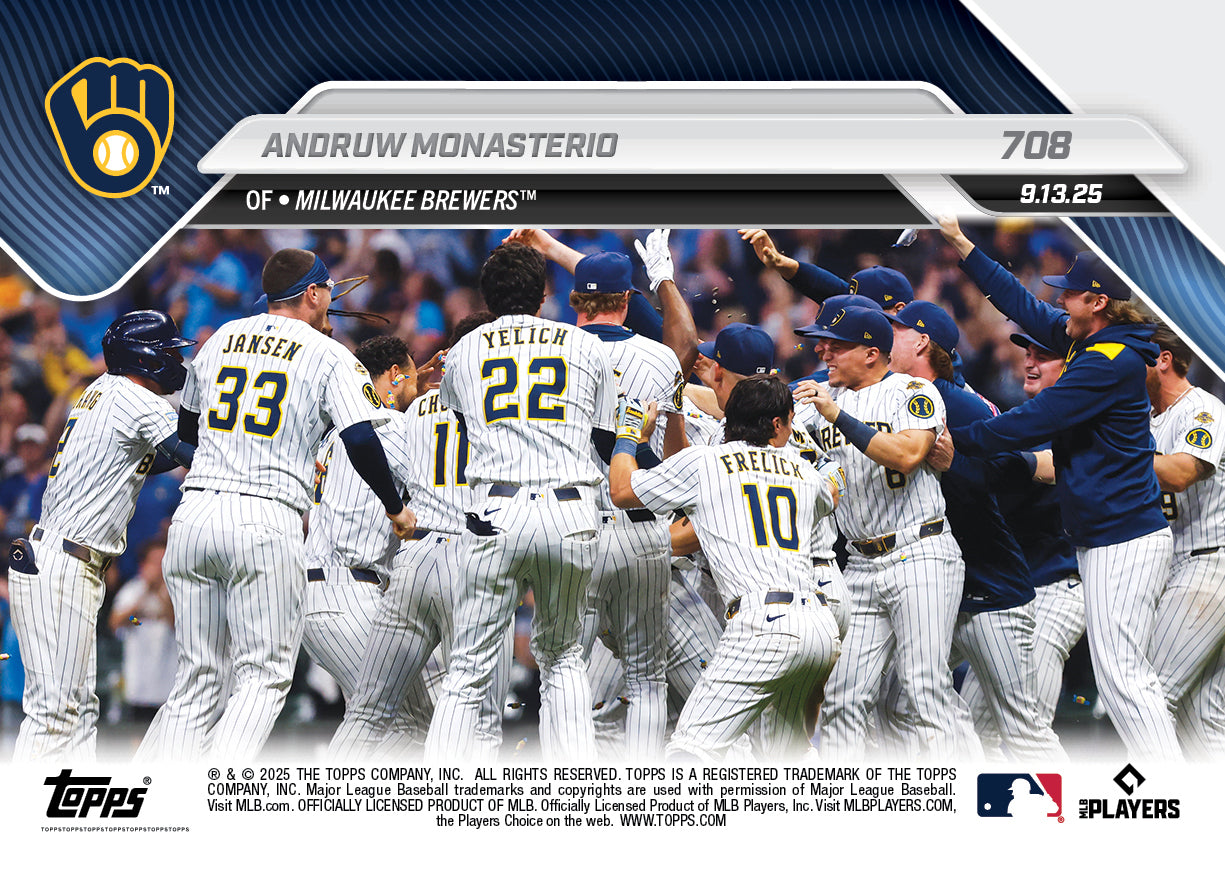 Andruw Monasterio - 2025 MLB Topps NOW - Card 708 - PR: 529 - Image 2