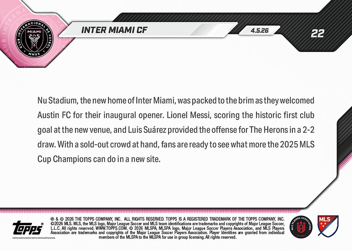 Inter Miami CF - 2026 MLS Topps NOW - Card 22 - PR: 674 - Image 3