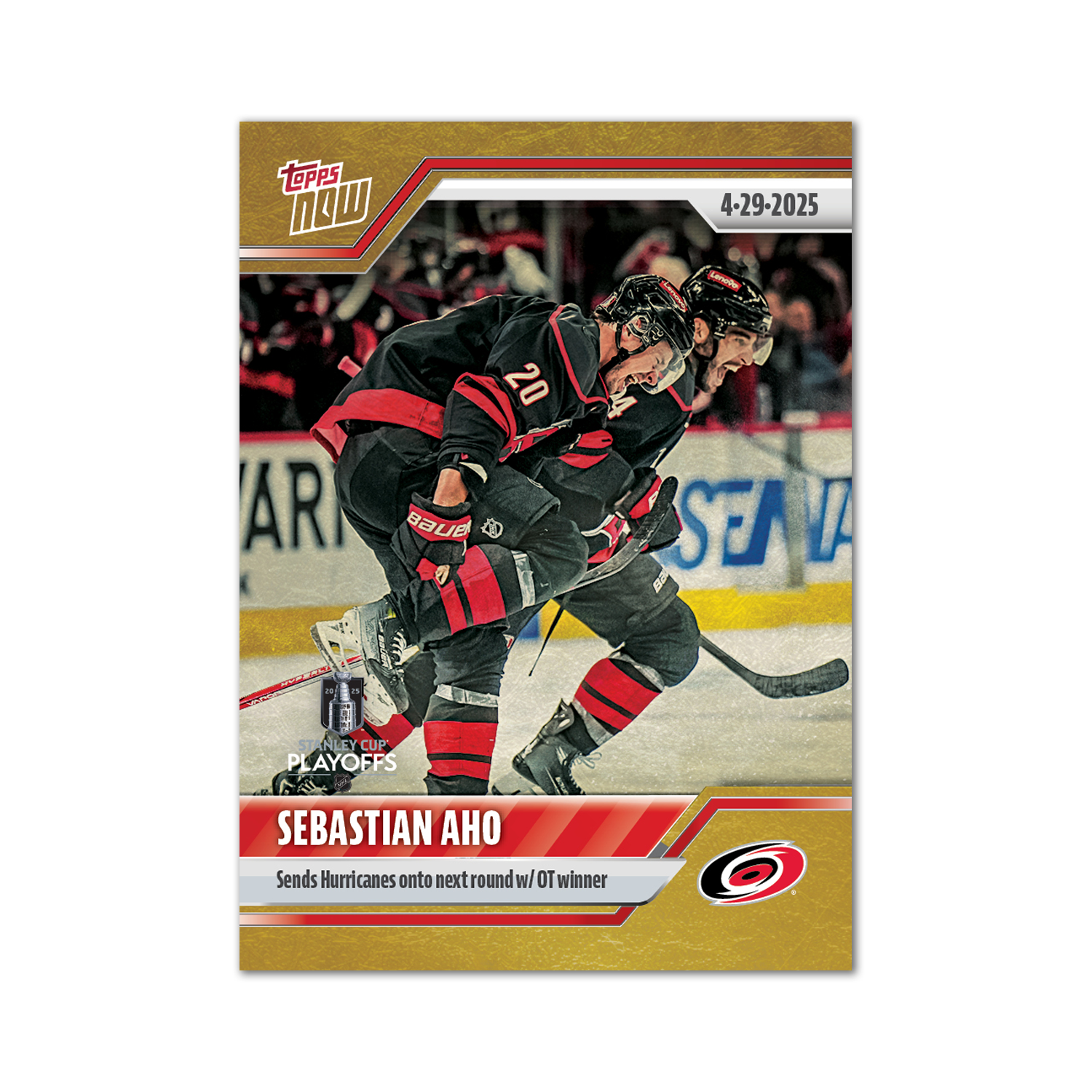 Sebastian Aho - 2024-25 NHL Topps NOW - Sticker # 172 Pack - PR: 160 - Image 2