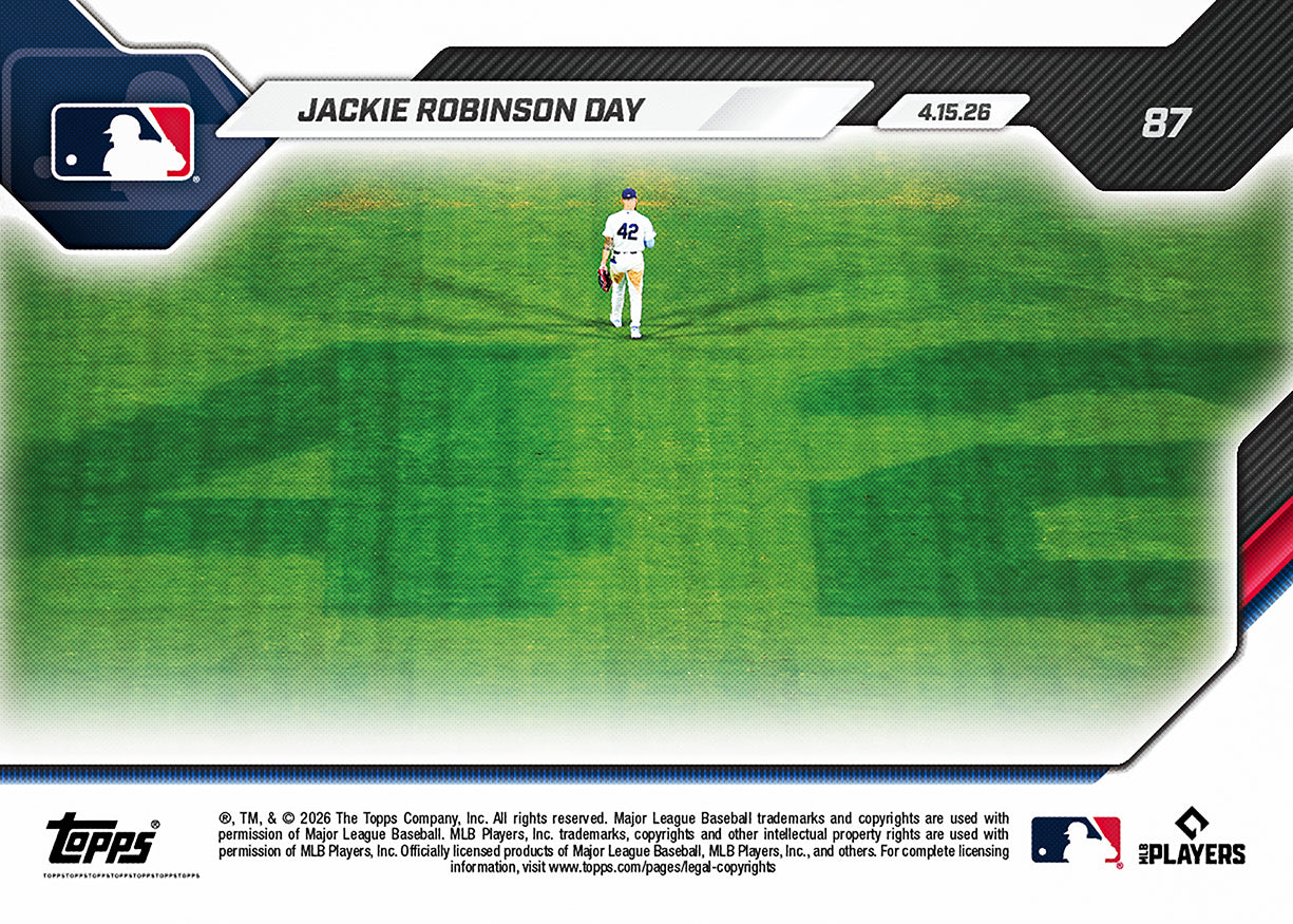 Jackie Robinson Day - 2026 MLB Topps NOW - Card 87 (Net Profits Donated to the Jackie Robinson Foundation) - PR: 10117 - Image 2