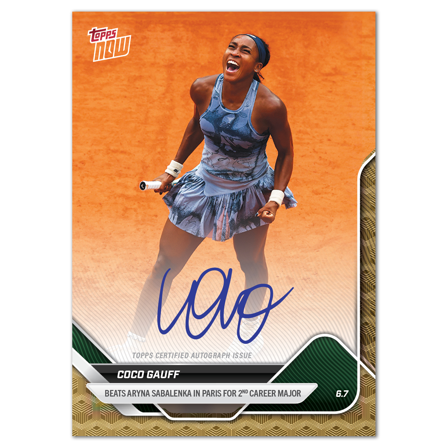 Coco Gauff - 2025 Tennis Topps NOW - Card TCG1 - LOOK FOR AUTOS - PR: 2842 - Image 2