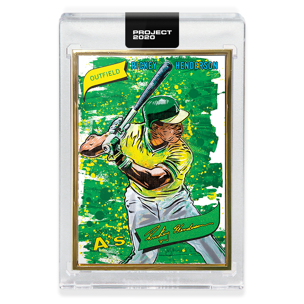Alternative view of Topps PROJECT 2020 Card 57 - 1980 Rickey Henderson by Blake Jamieson - Print Run: 3819