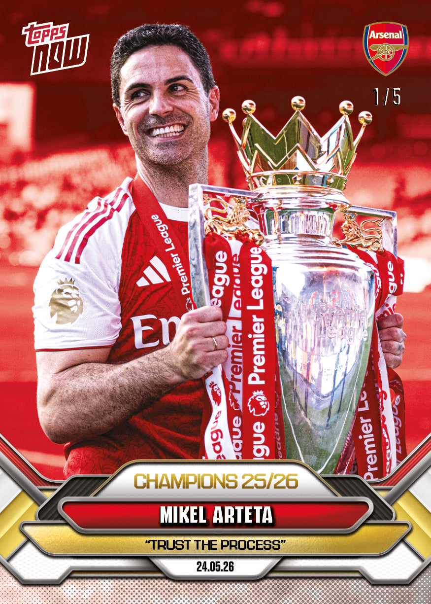 Mikel Arteta - 2025-26 Arsenal FC Topps NOW - Card 1 - PR: 5684 - Image 4