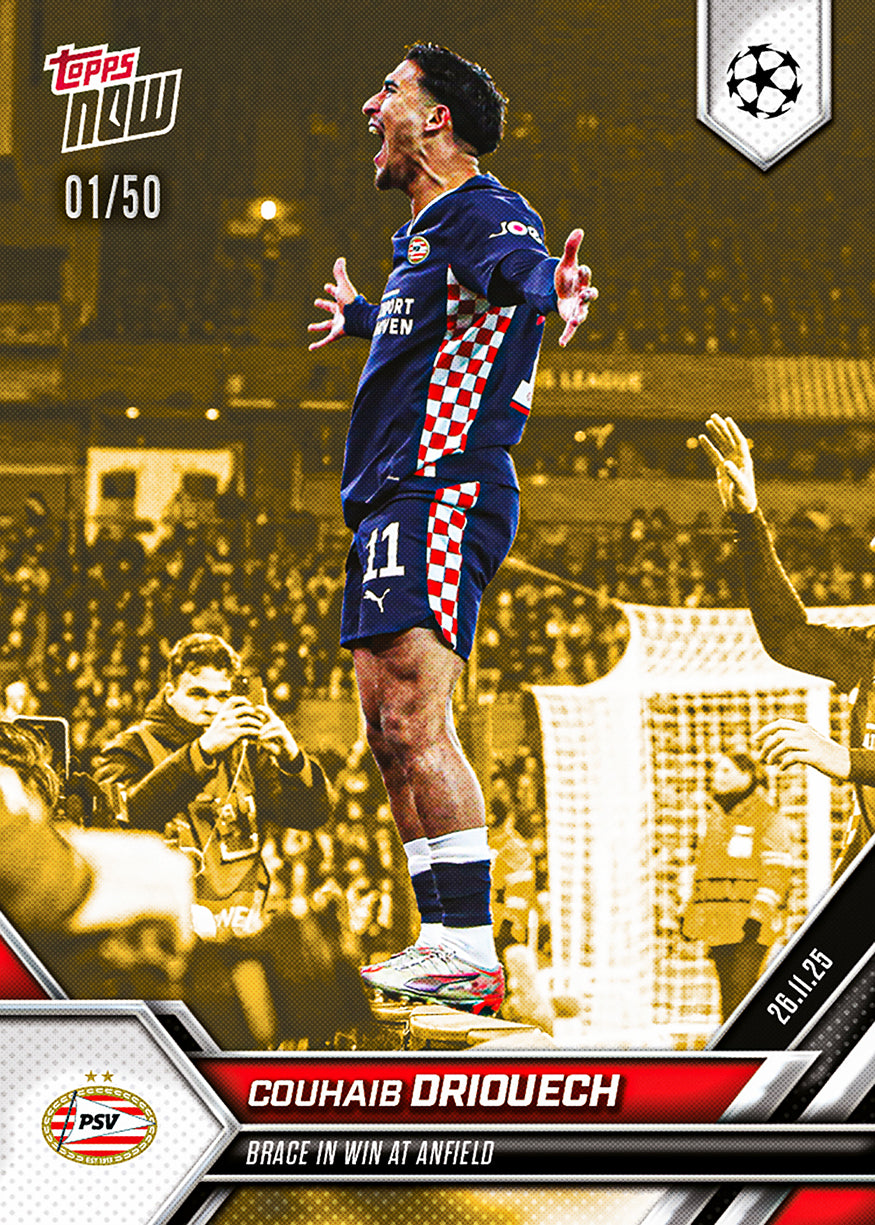 Couhaib Driouech - 2025-26 UCL Topps NOW - Card 61 - PR: 93 - Image 6