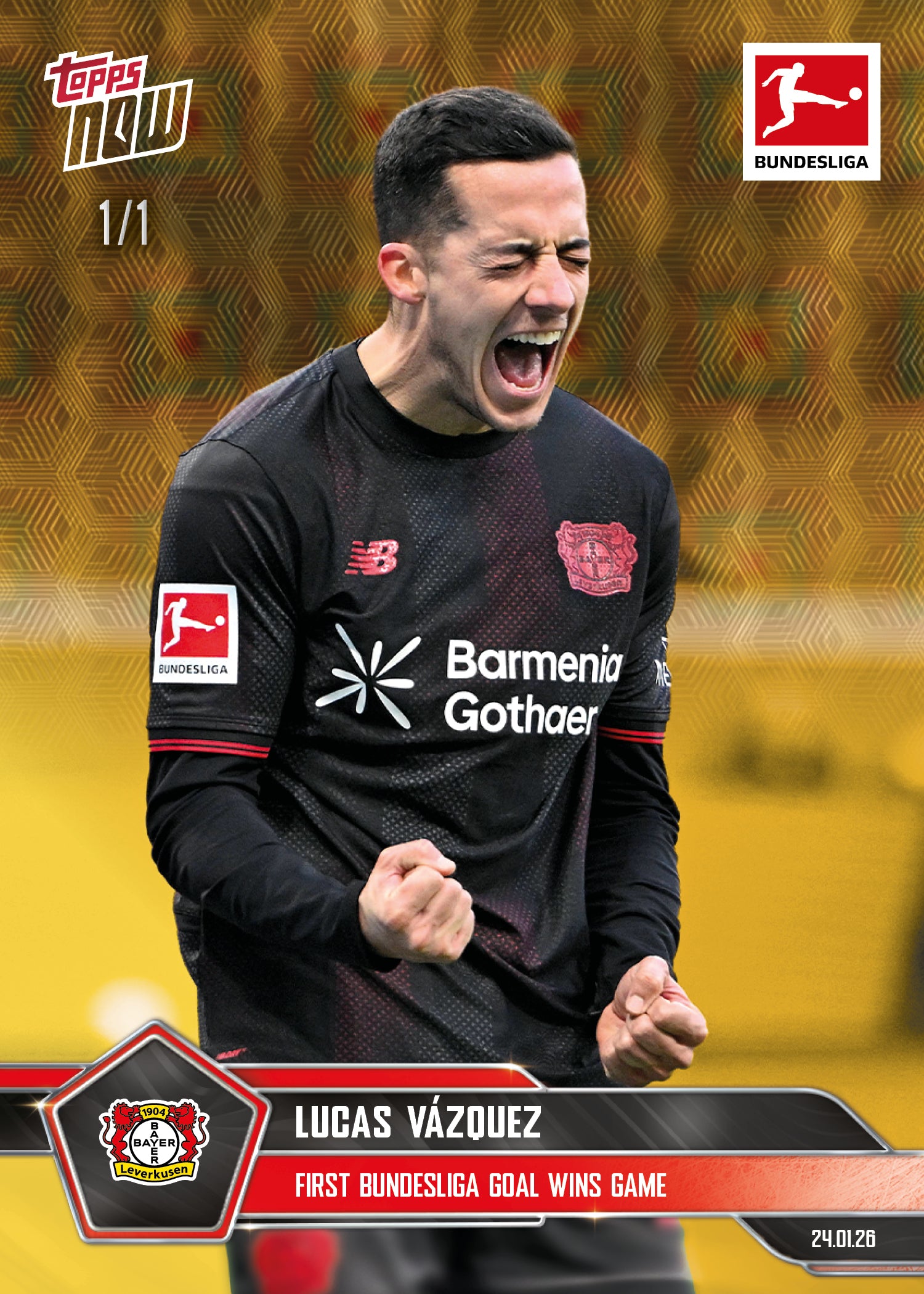 Lucas Vázquez - 2025-26 Bundesliga Topps NOW - Card 107 - PR: 183 - Image 2