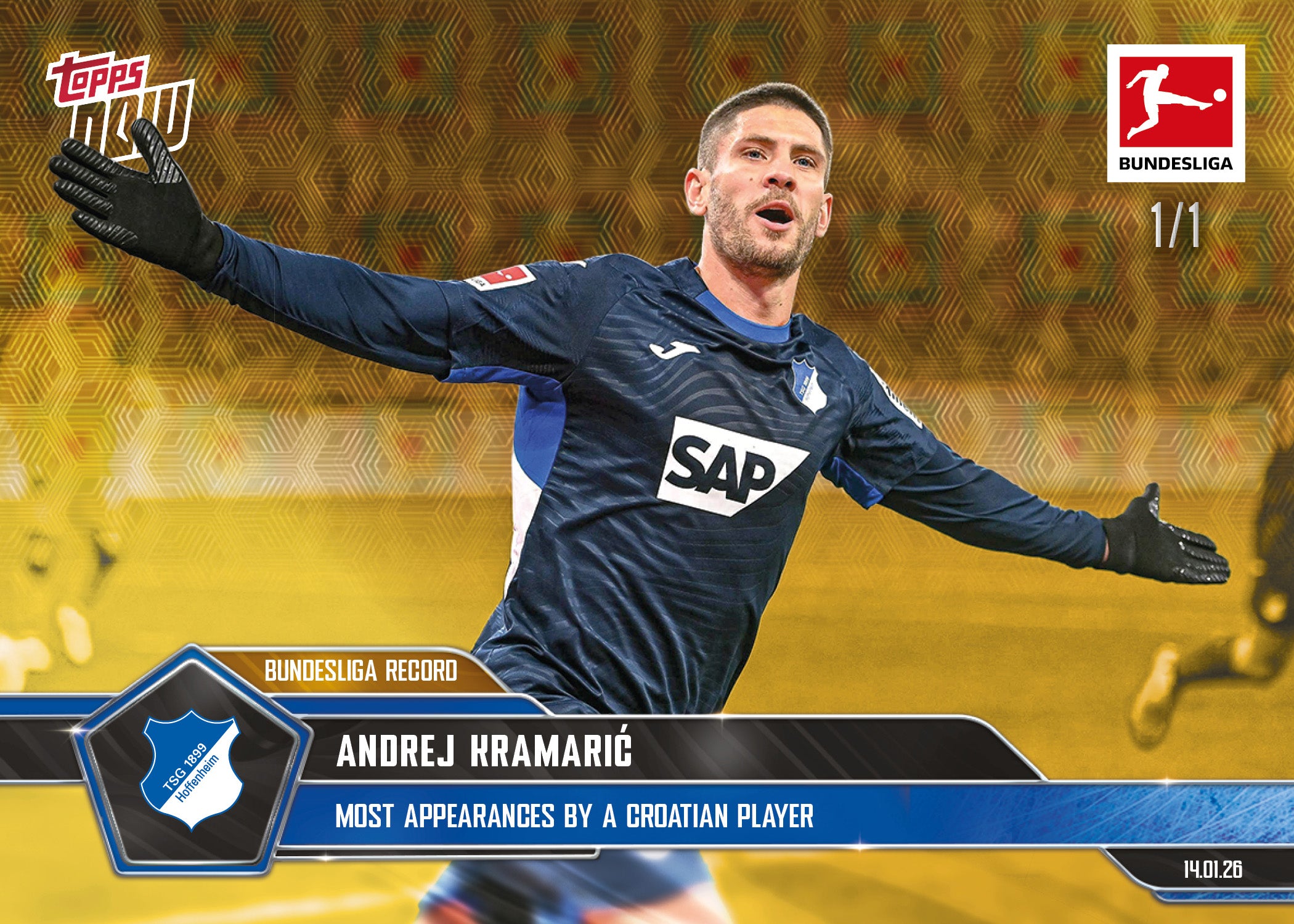 Alternative view of Andrej Kramarić - 2025-26 Bundesliga Topps NOW - Card 97 - PR: 210