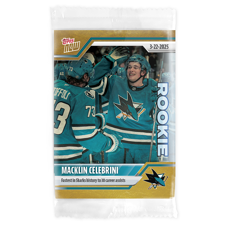 Macklin Celebrini - 2024-25 NHL Topps NOW - Sticker # 140 Pack - PR: 1295 - Image 2