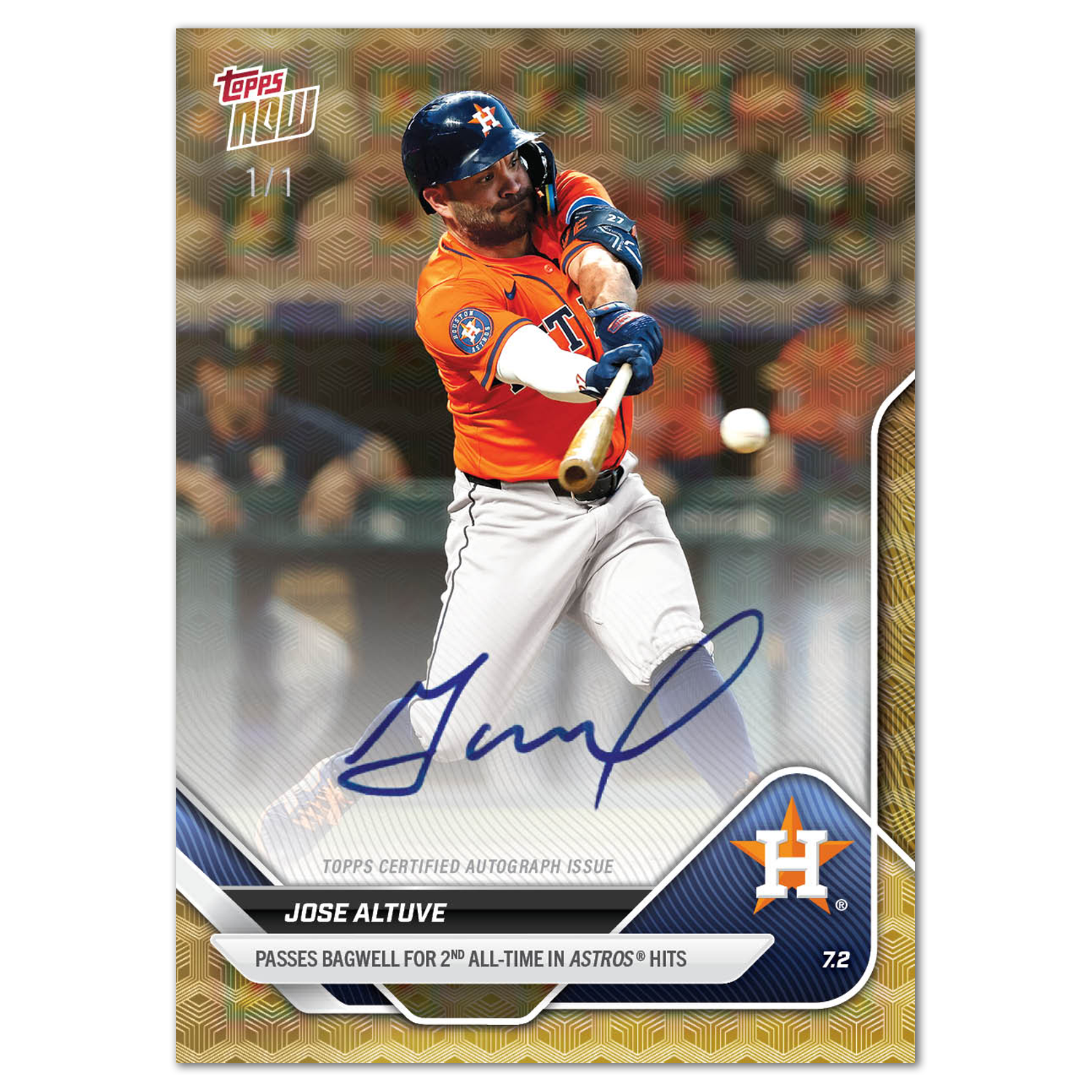Jose Altuve - 2025 MLB Topps NOW - Card 372 - LOOK FOR AUTOS - PR: 1633 - Image 2