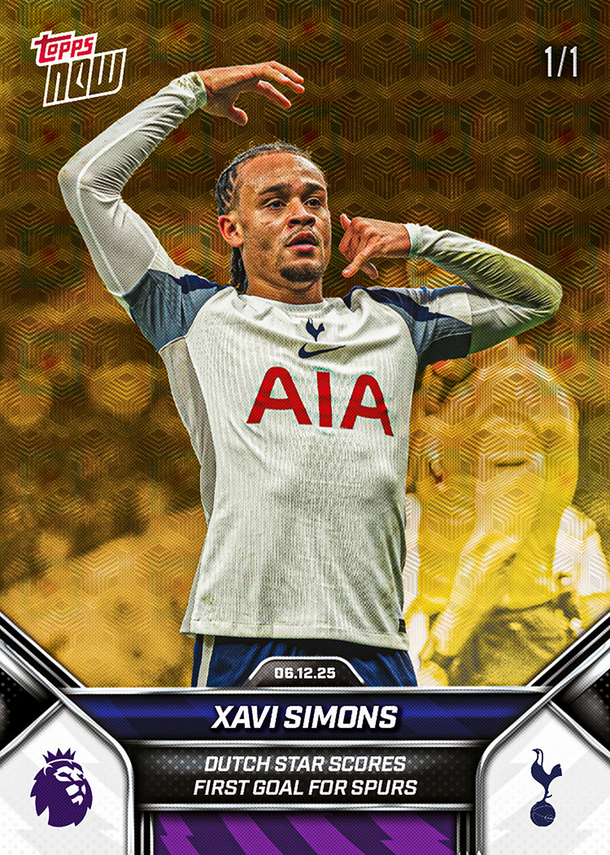 Alternative view of Xavi Simons - 2025-26 Premier League Topps NOW - Card 76 - PR: 446