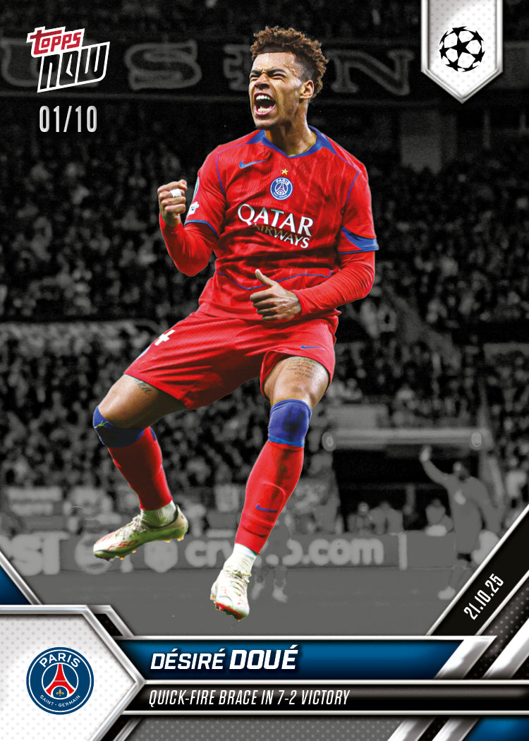 Désiré Doué - 2025-26 UCL Topps NOW - Card 37 - PR: 446 - Image 4
