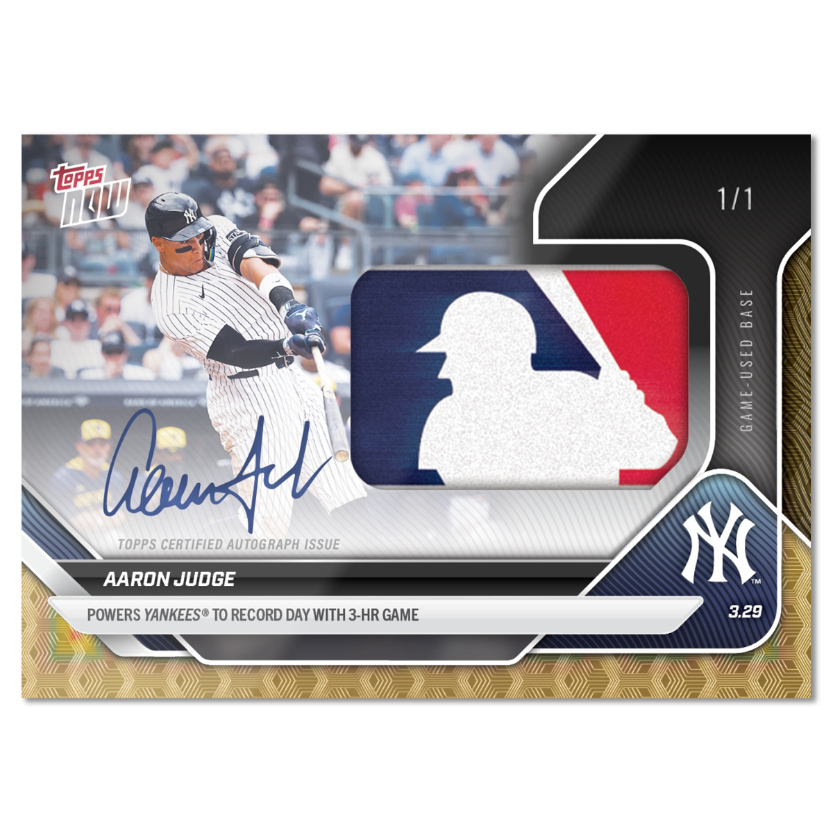 Aaron Judge - 2025 MLB Topps NOW - Card 18 - LOOK FOR RELICS and AUTO-RELICS - PR: 8755 - Image 2