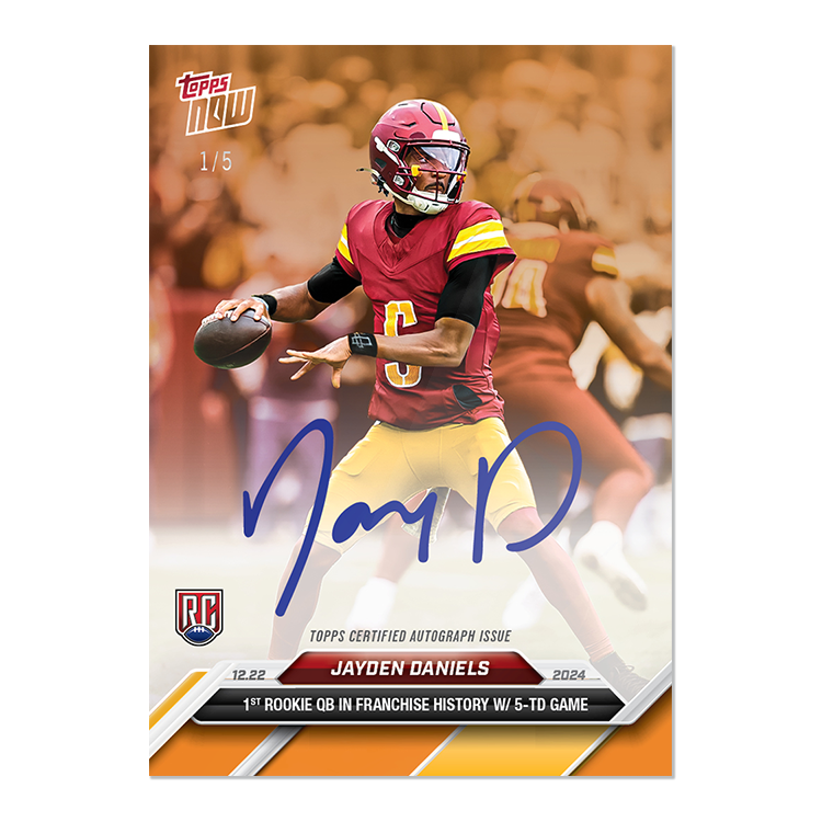 Jayden Daniels - 2024 Topps NOW Football Card 16 - LOOK FOR AUTOS - PR: 8788 - Image 2