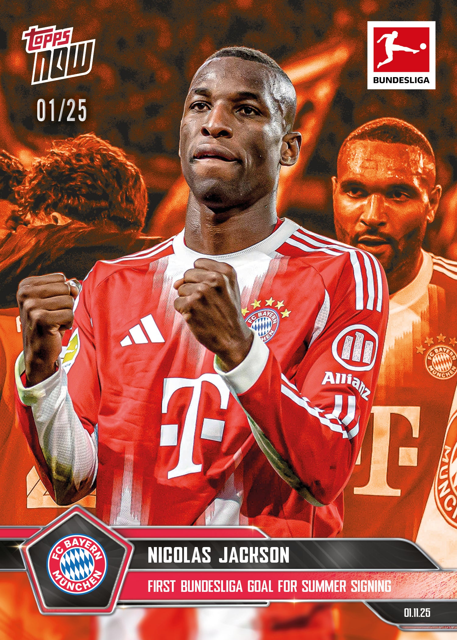 Nicolas Jackson - 2025-26 Bundesliga Topps NOW - Card 54 - PR: 290 - Image 5
