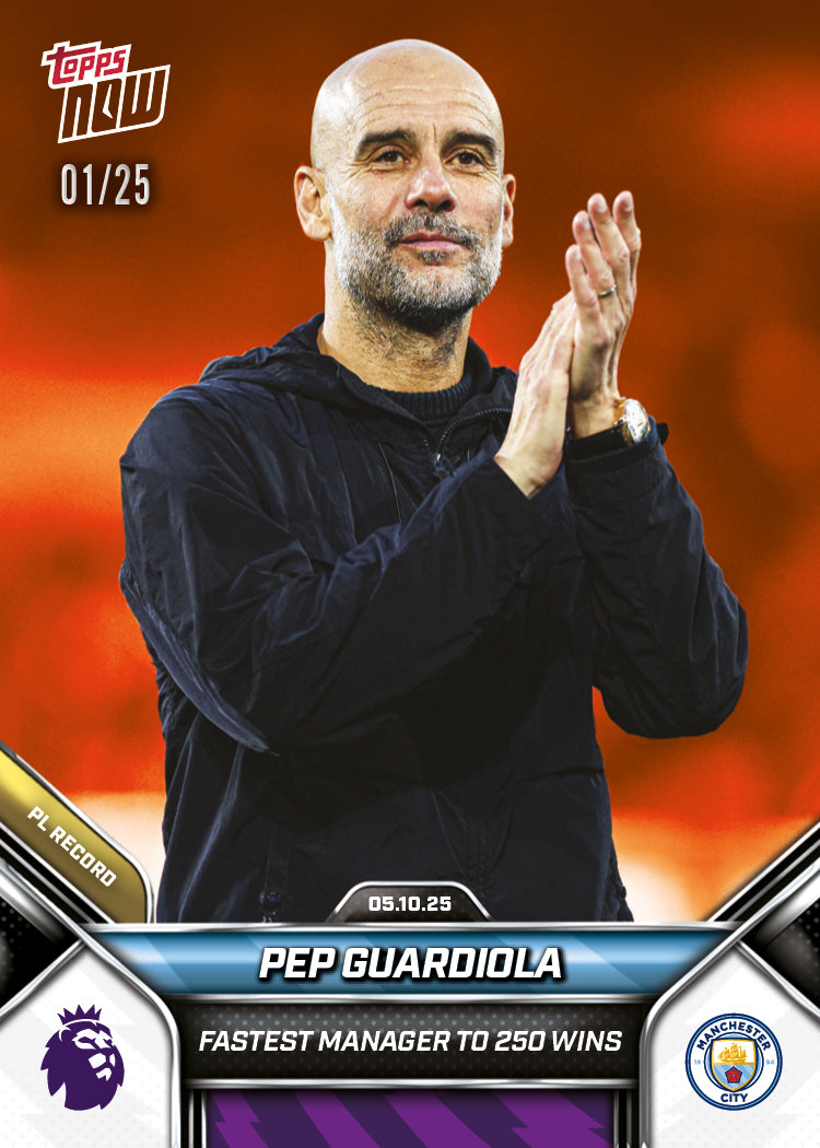 Pep Guardiola - 2025-26 Premier League Topps NOW - Card 34 - PR: 591 - Image 5