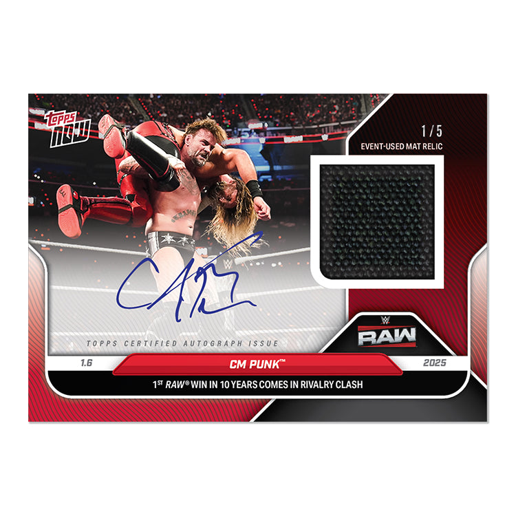 CM Punk - 2025 WWE Topps NOW Card 6 - LOOK FOR AUTO-RELICS - PR: 4721 - Image 3