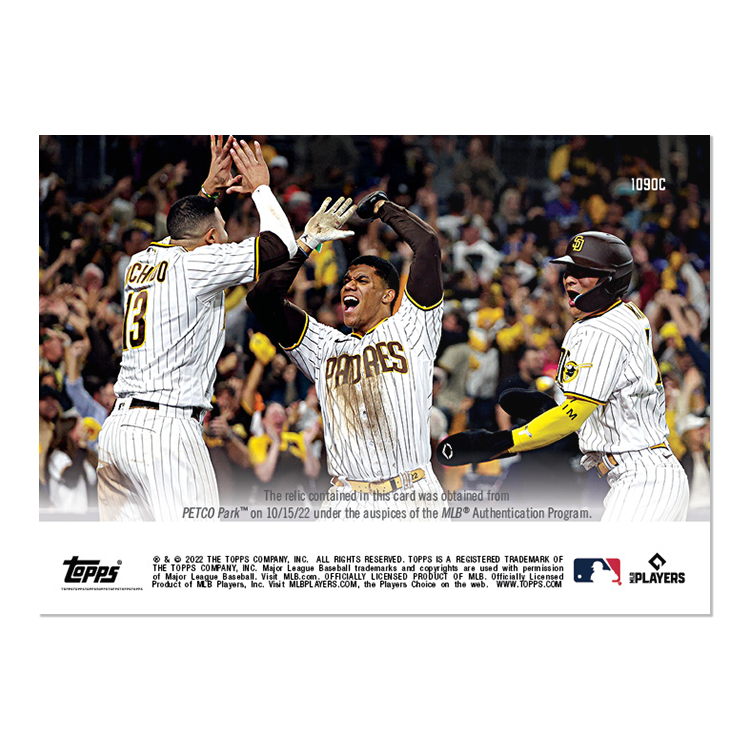 Game-used Base-Relic # to 25 - San Diego Padres - 2022 MLB TOPPS NOW Card 1090C - Image 2