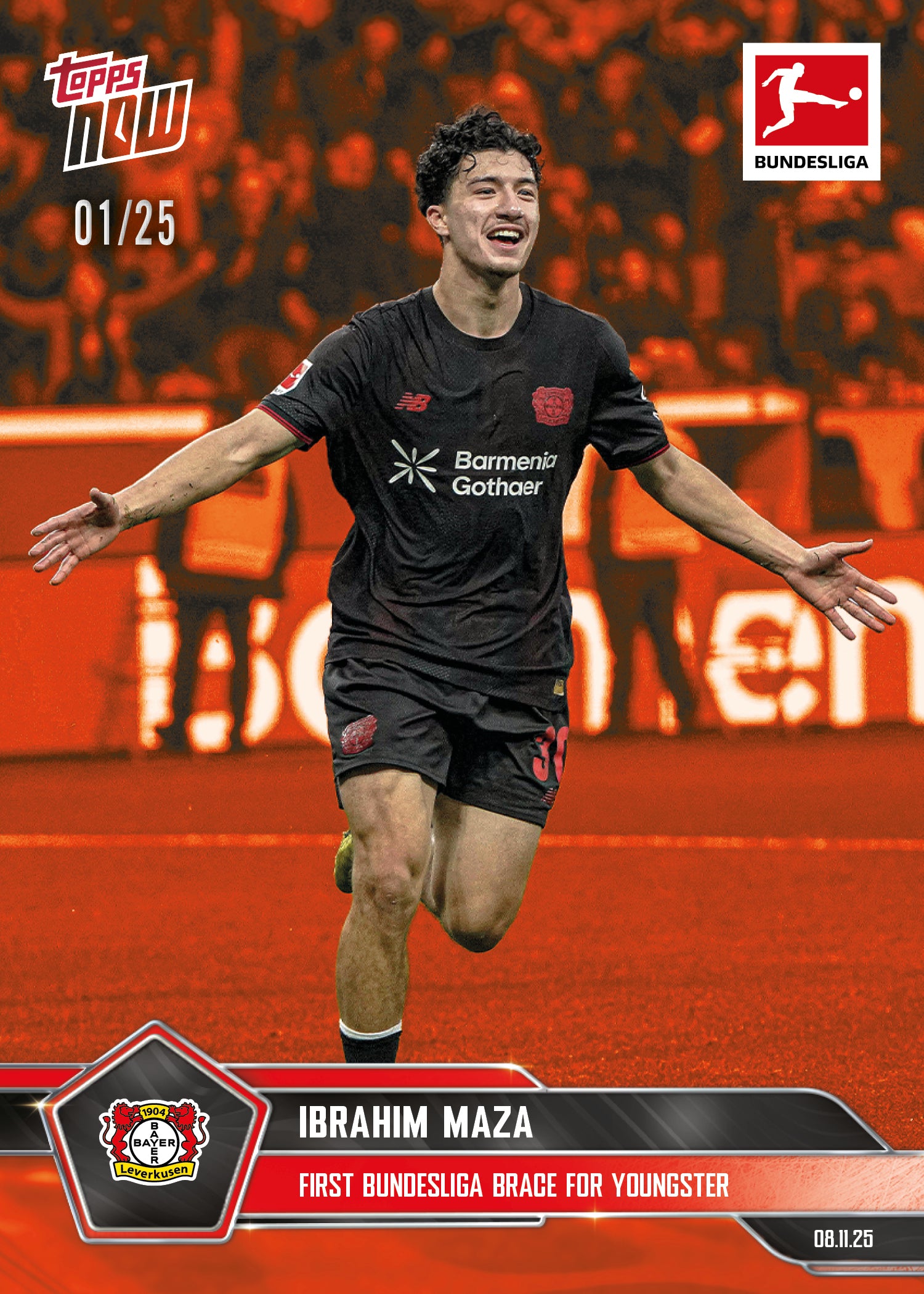 Ibrahim Maza - 2025-26 Bundesliga Topps NOW - Card 57 - PR: 283 - Image 5