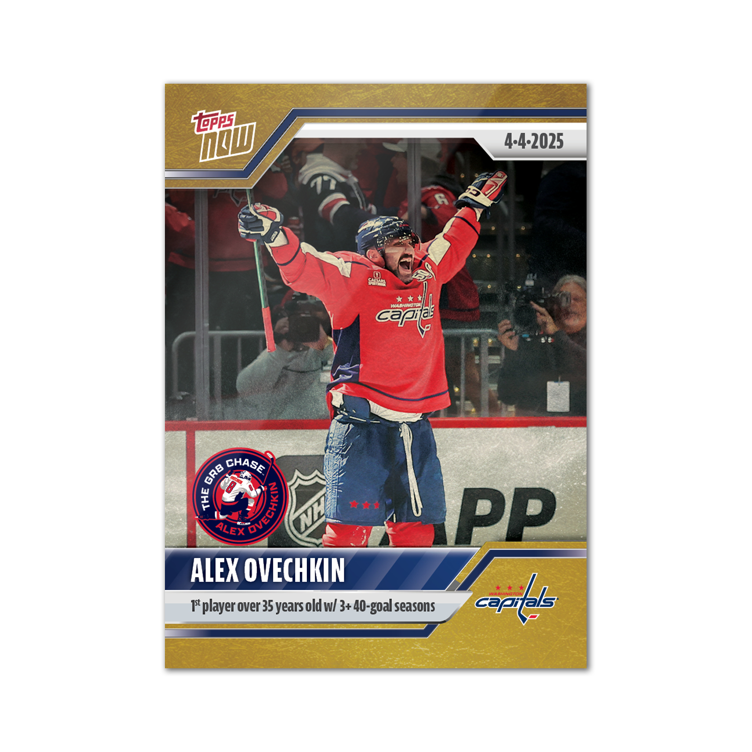 Alternative view of Alex Ovechkin - 2024-25 NHL Topps NOW - Sticker # 151 Pack - PR: 970