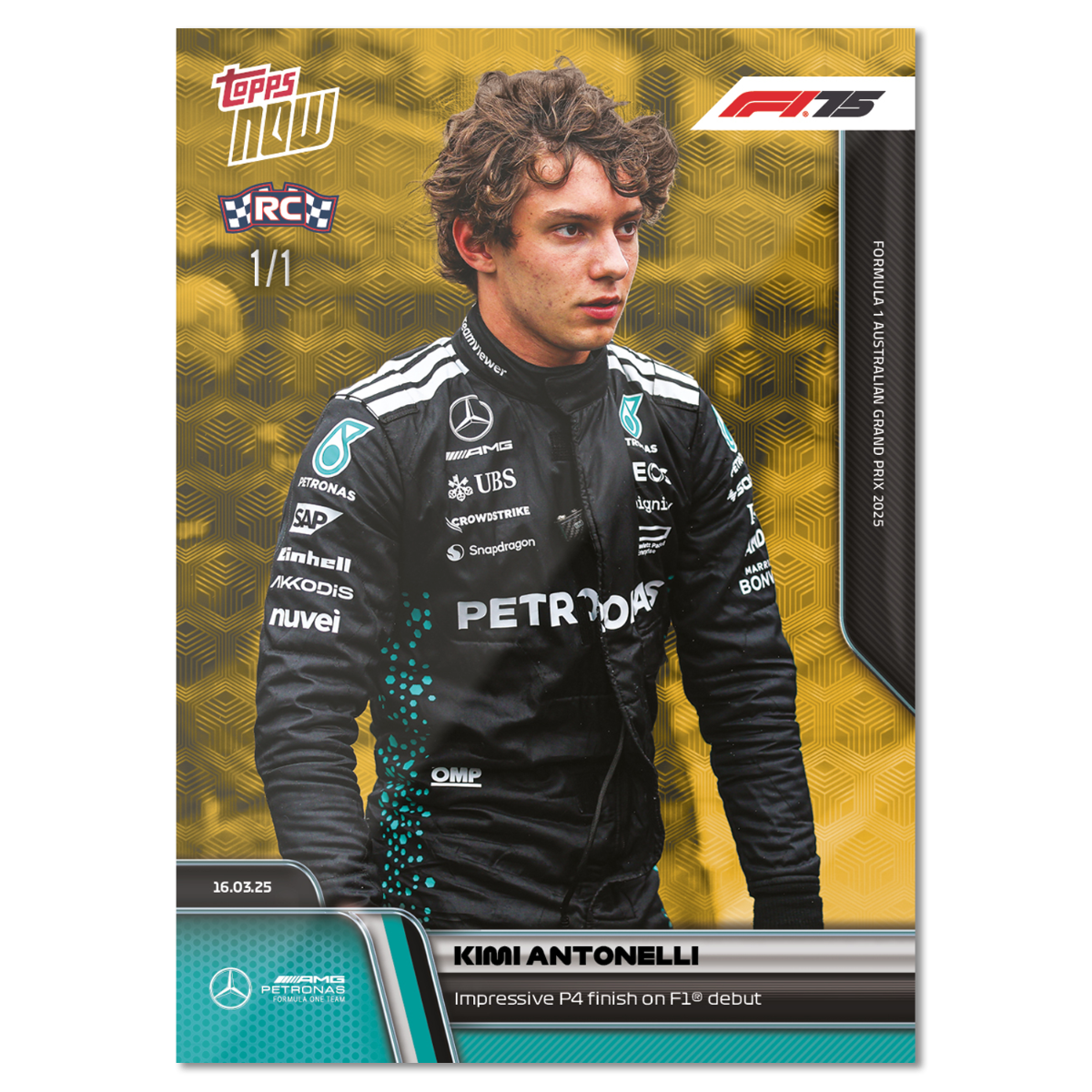 Kimi Antonelli - 2025 Formula 1 Topps NOW Card 14 - PR: 7291 - Image 3