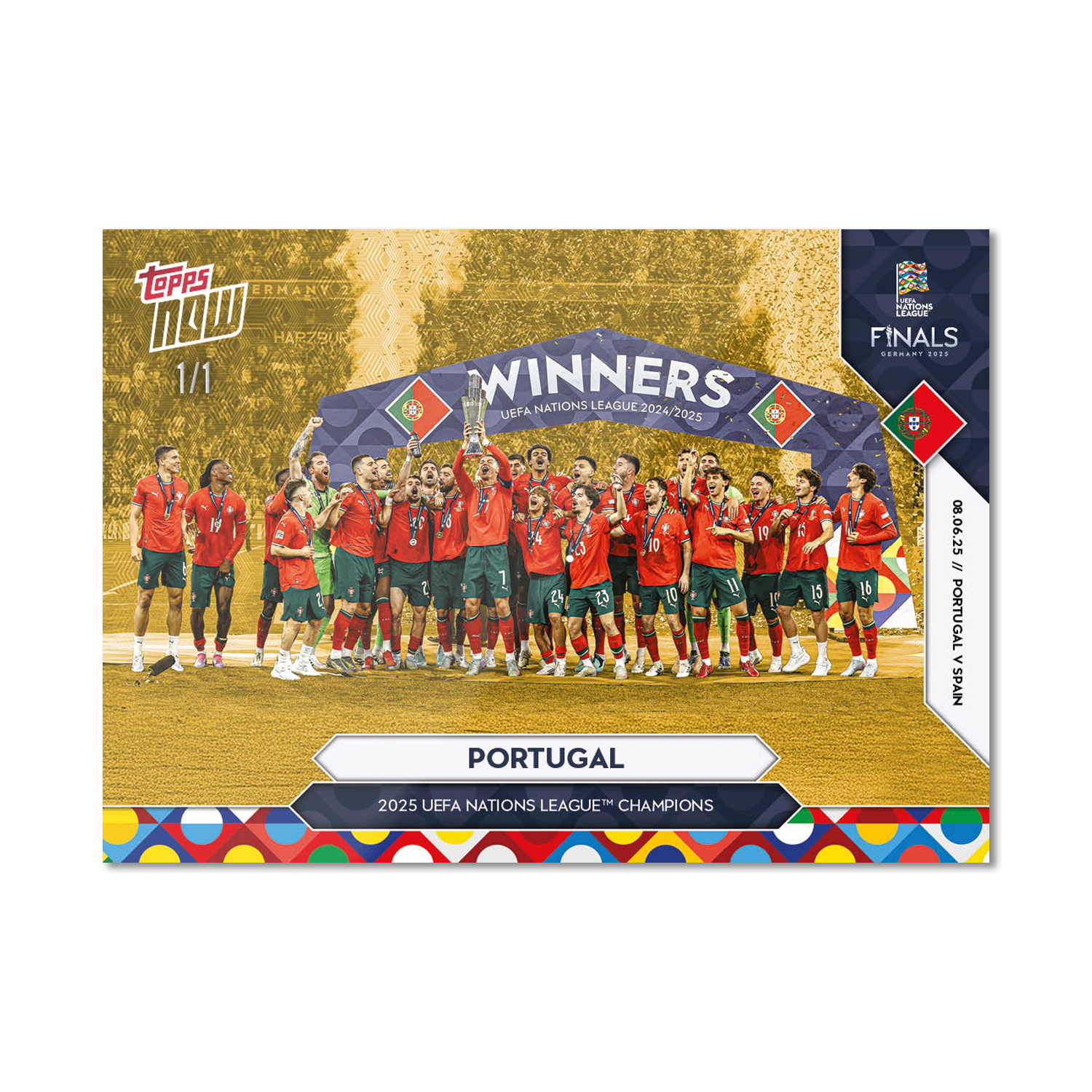 Alternative view of Portugal - 2025 UEFA Nations League Topps NOW - Card 4 - PR: 2177
