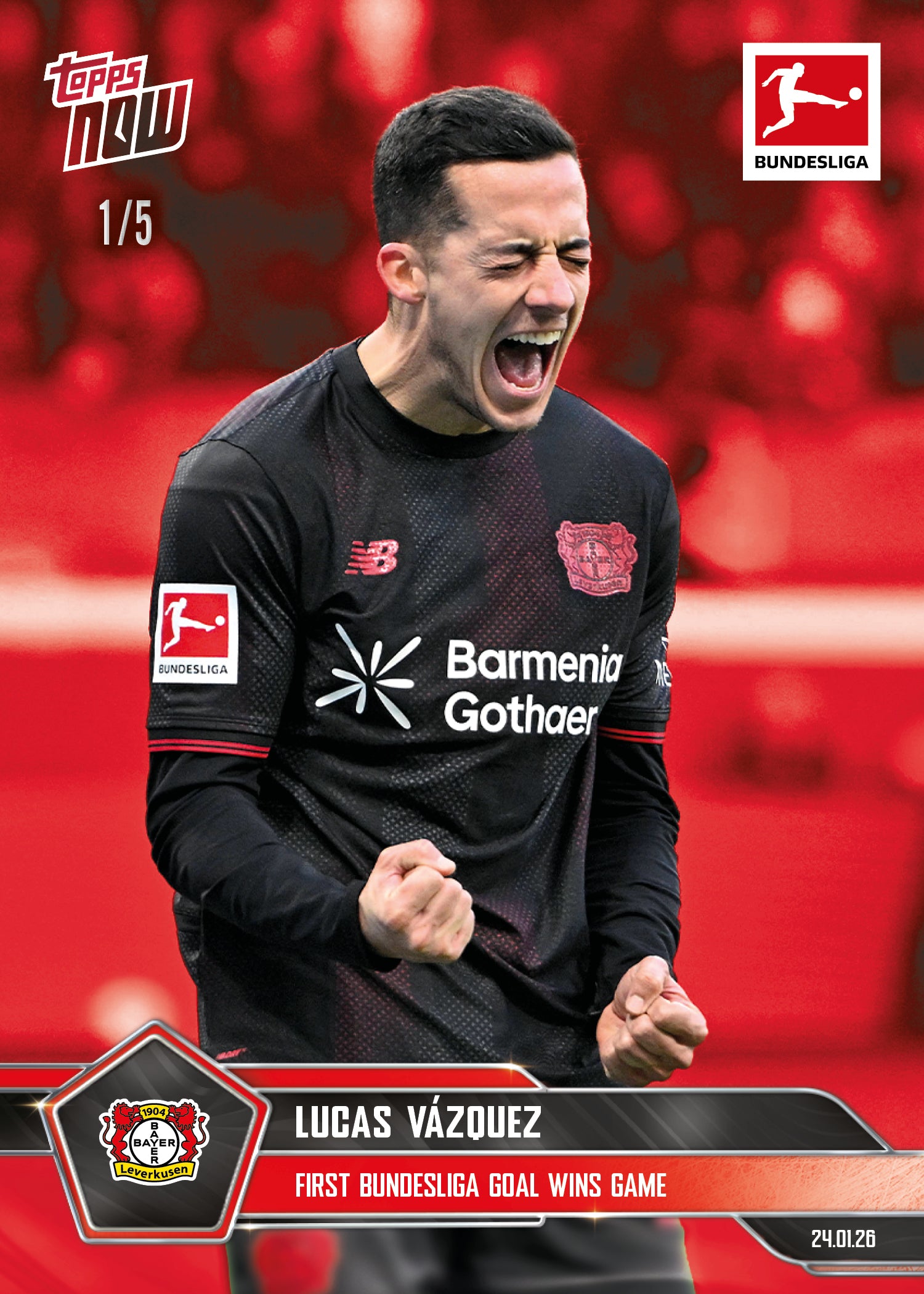 Lucas Vázquez - 2025-26 Bundesliga Topps NOW - Card 107 - PR: 183 - Image 3