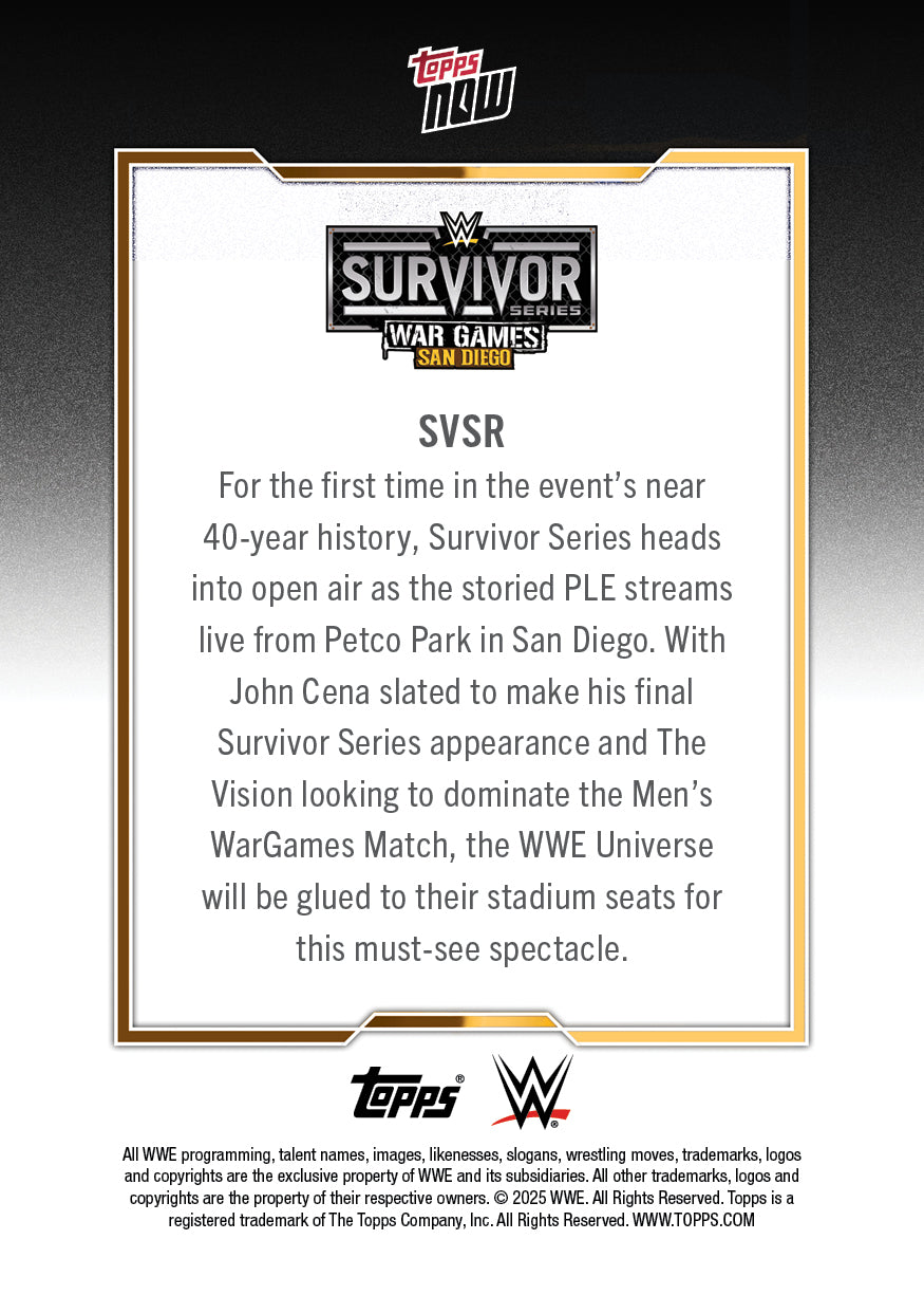 Survivor Series: War Games - 2025 WWE Topps NOW - Card SVSR - PR: 692 - Image 3