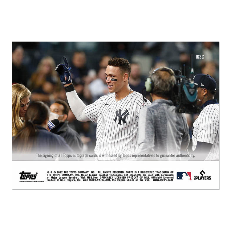 On-Card Auto # to 25 - Aaron Judge - 2022 MLB TOPPS NOW Card 163C - Image 2