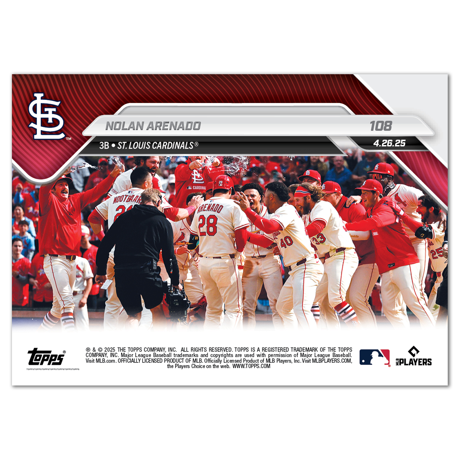 Nolan Arenado - 2025 MLB Topps NOW - Card 108 - PR: 468 - Image 2
