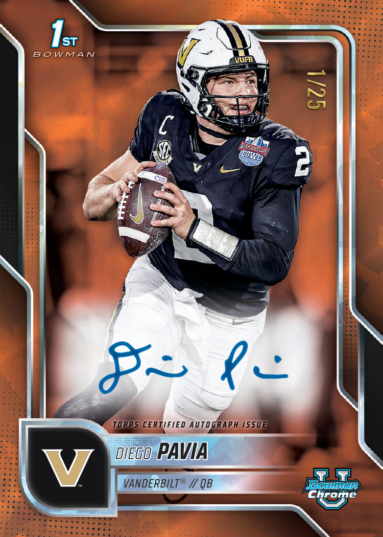 2025 Bowman University Chrome Football Sapphire Edition - Hobby Box - Sealed Case - Image 6