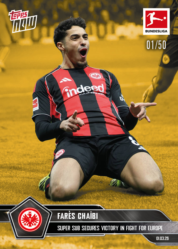 Farès Chaïbi - 2025-26 Bundesliga Topps NOW - Card 139 - PR: 209 - Image 6