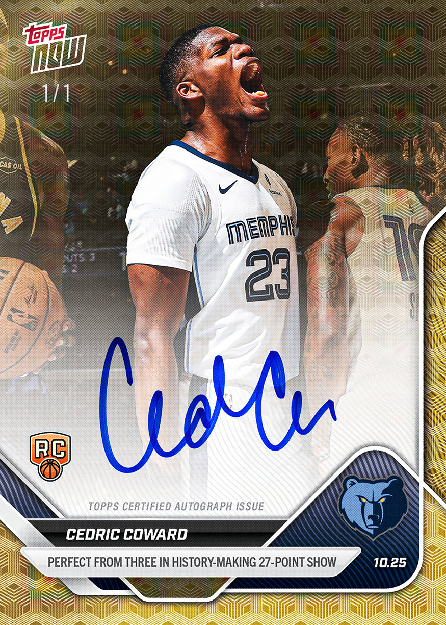 Cedric Coward - 2025-26 NBA Topps NOW - Card 26 - PR: 1091 - Image 2