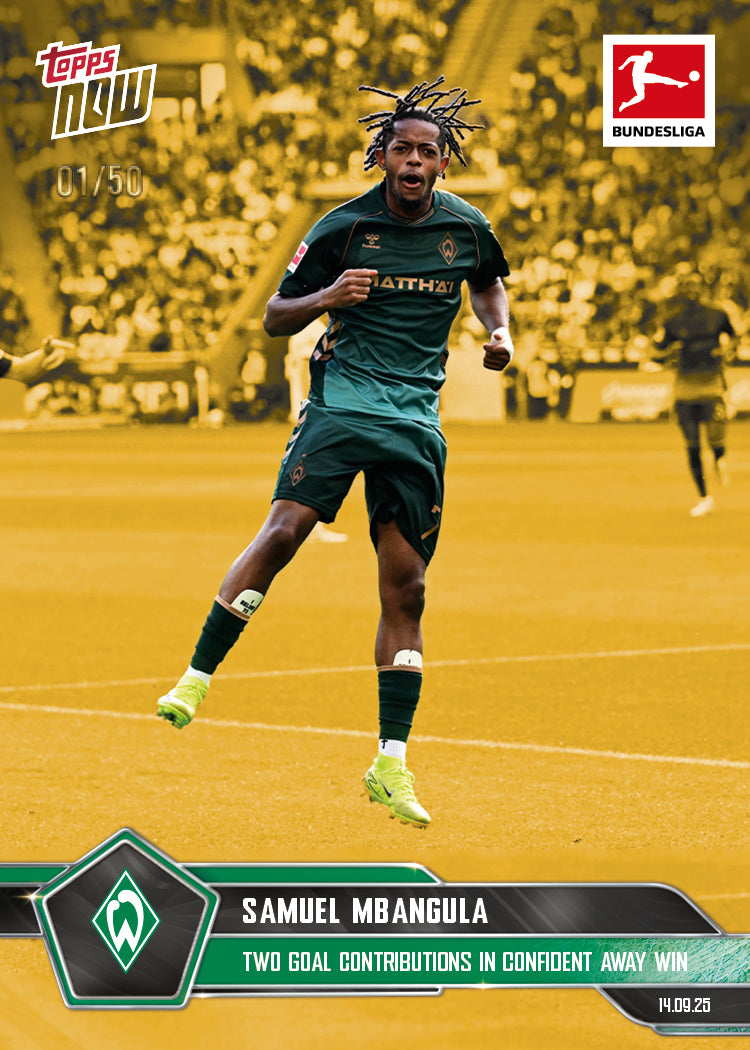 Samuel Mbangula - 2025-26 Bundesliga Topps NOW - Card 22 - PR: 326 - Image 6
