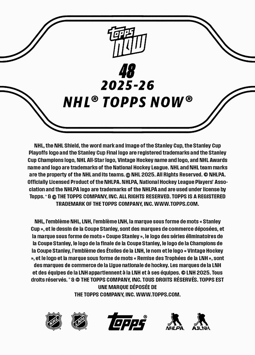 Alex Ovechkin - 2025-26 NHL Topps NOW - Sticker # 48 Pack - PR: 315 - Image 2