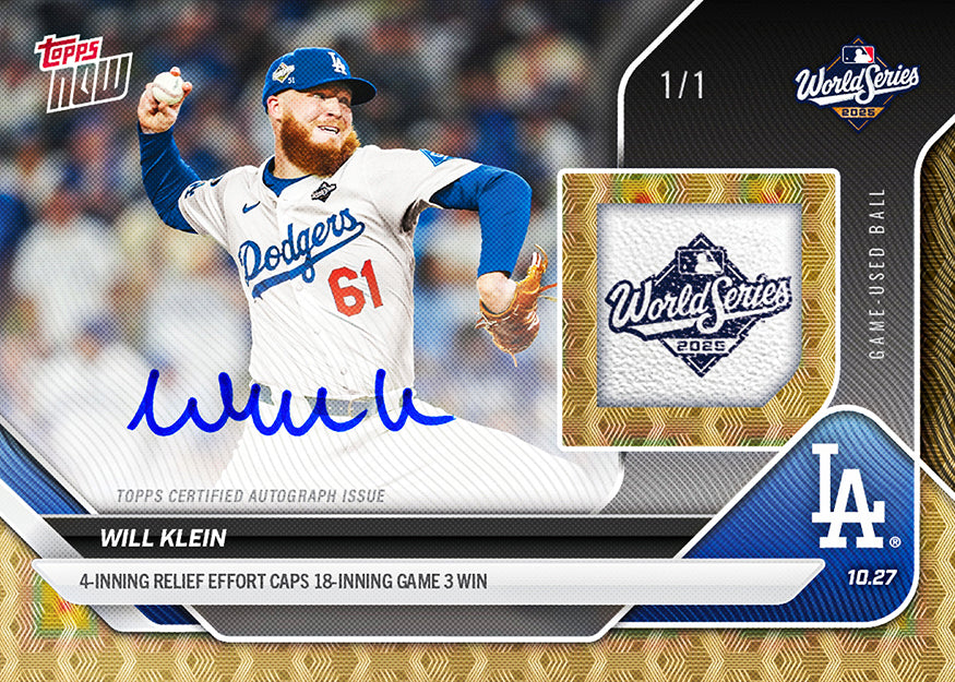 Alternative view of Will Klein - 2025 MLB Topps NOW - Card 907 - PR: 5332