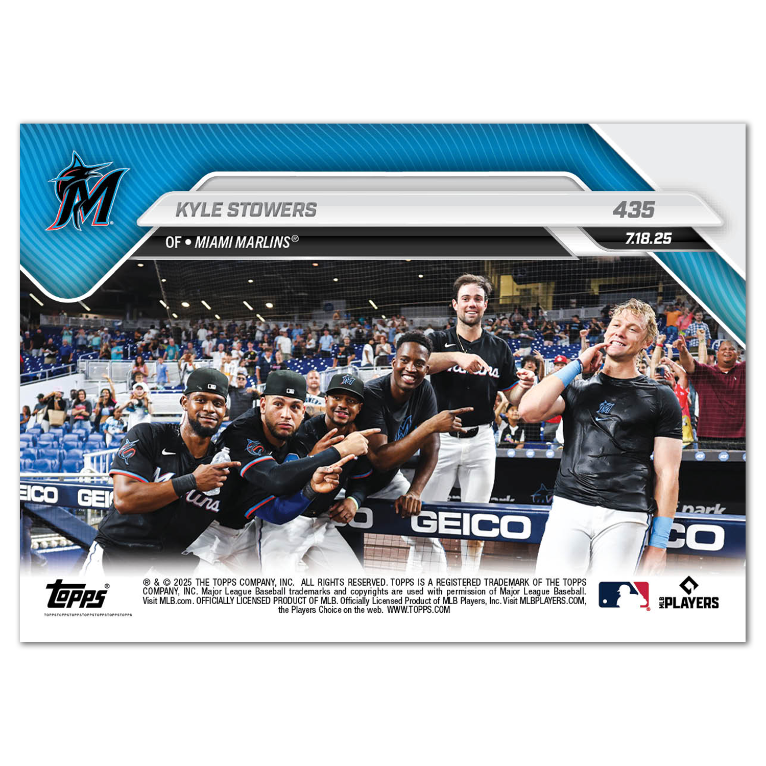 Kyle Stowers - 2025 MLB Topps NOW - Card 435 - PR: 382 - Image 2