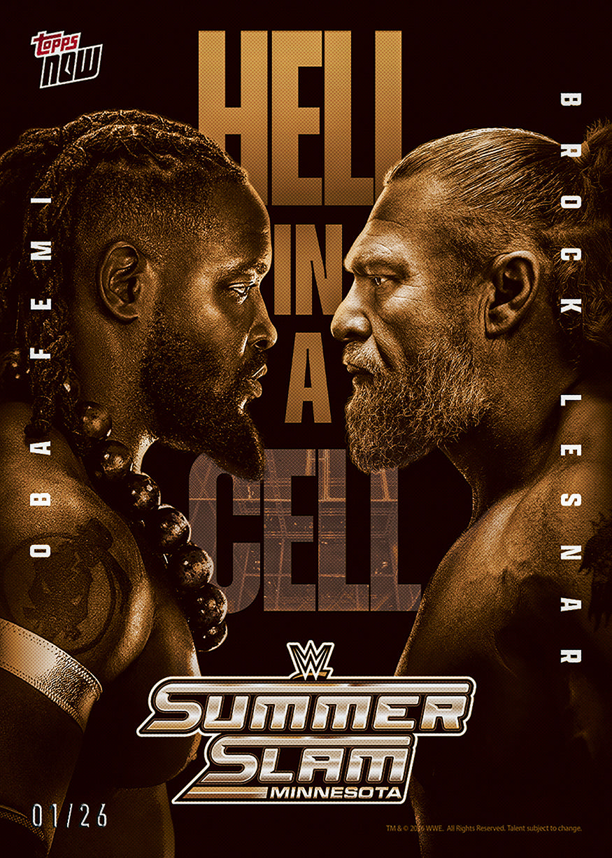 Oba Femi/Brock Lesnar - 2026 WWE Topps NOW - Card SS01 - PR: 1253 - Image 2