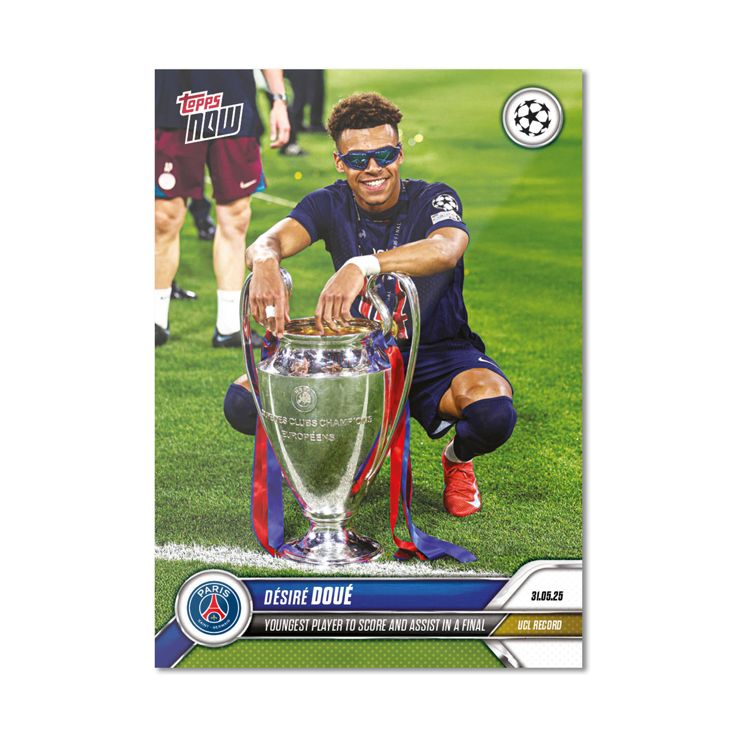 Désiré Doué - 2024-25 UCL Topps NOW - Card 162 - LOOK FOR AUTO-RELIC - PR: 5843