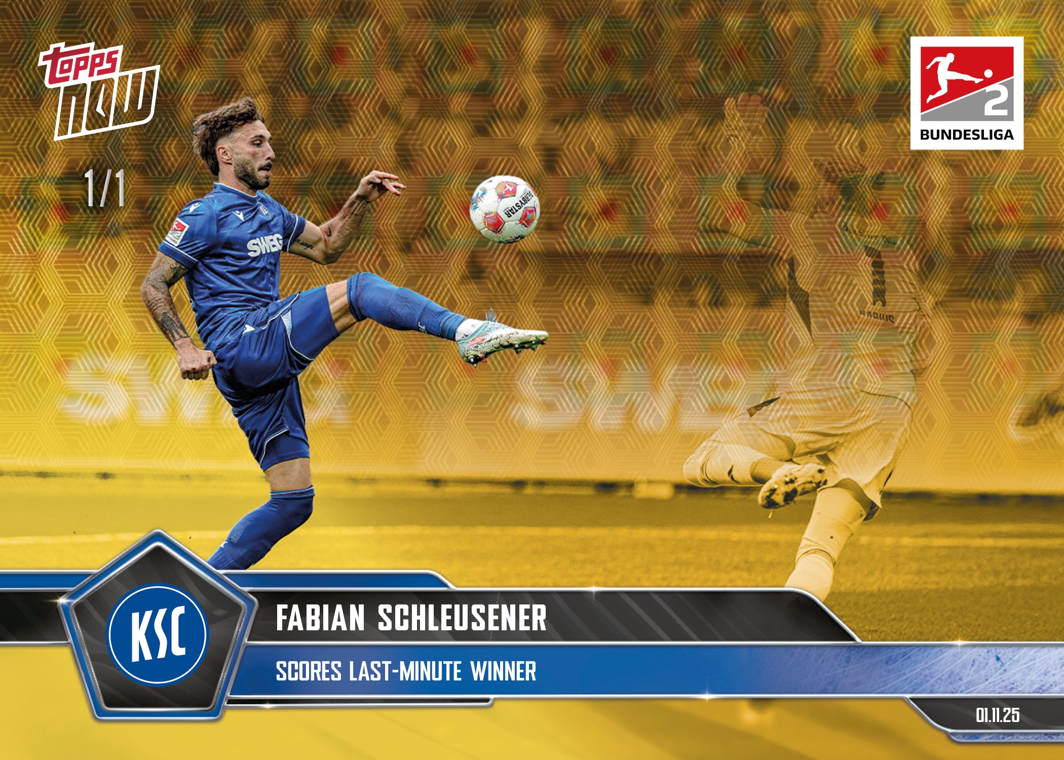 Fabian Schleusener - 2025-26 Bundesliga Topps NOW - Card 53 - PR: 187 - Image 2