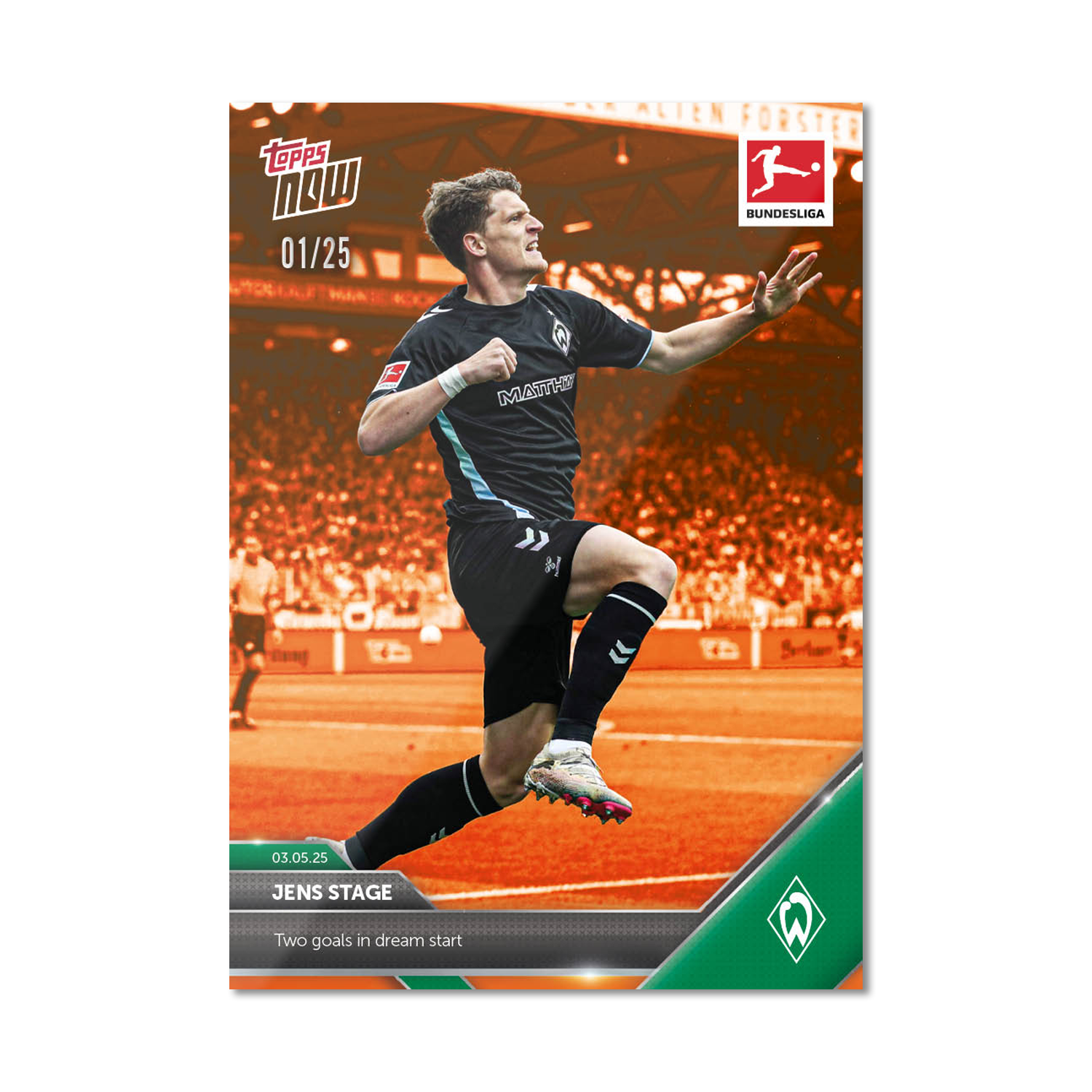 Jens Stage - 2024-25 Bundesliga Topps NOW - Card 179 - PR: 67 - Image 5