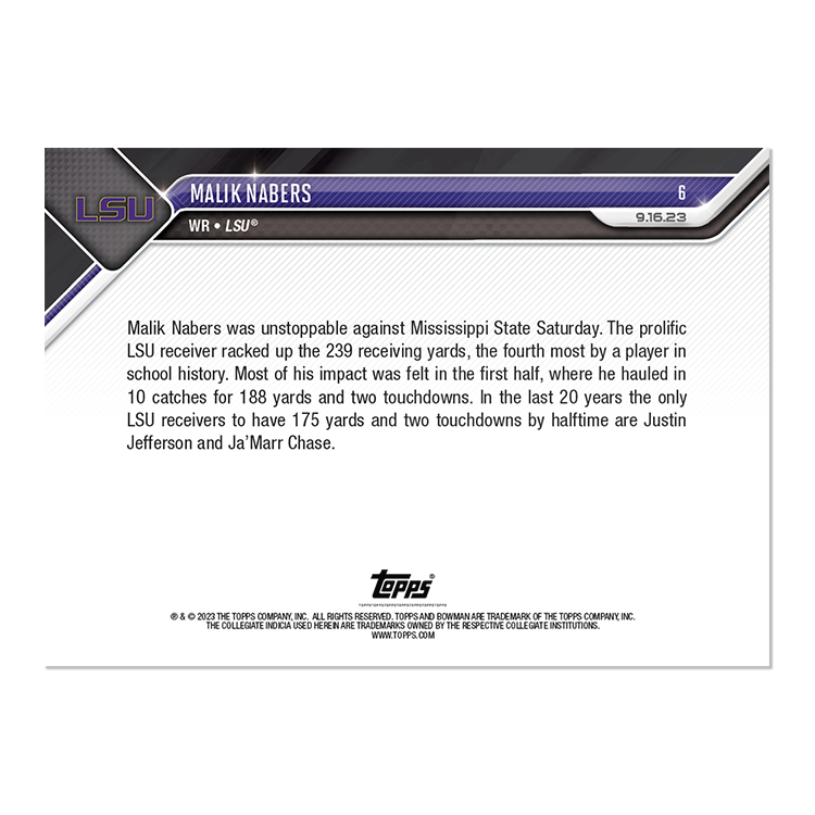 Malik Nabers - 2023 Bowman U NOW Football Card 6 - PR: 652 - Image 2