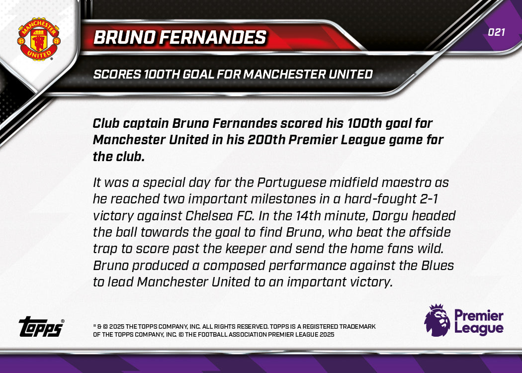 Bruno Fernandes - 2025-26 Premier League Topps NOW - Card 21 - PR: 2198 - Image 8