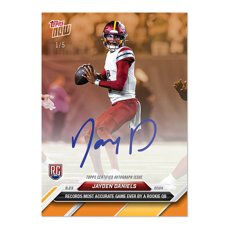 Jayden Daniels - 2024 TOPPS NOW Football Card 5 - LOOK FOR AUTOS - PR: 27,411 - Image 5