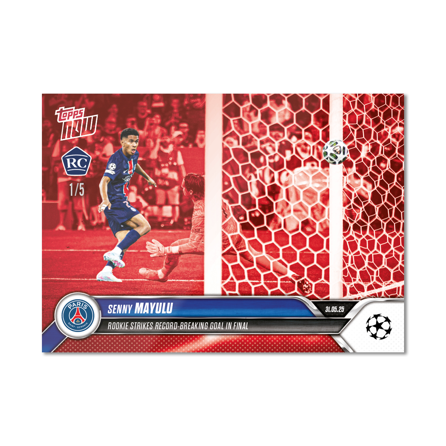 Senny Mayulu - 2024-25 UCL Topps NOW - Card 164 - LOOK FOR AUTO-RELIC - PR: 1637 - Image 5