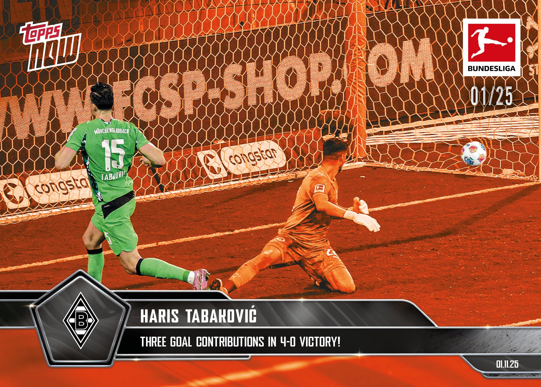 Haris Tabaković - 2025-26 Bundesliga Topps NOW - Card 52 - PR: 209 - Image 5