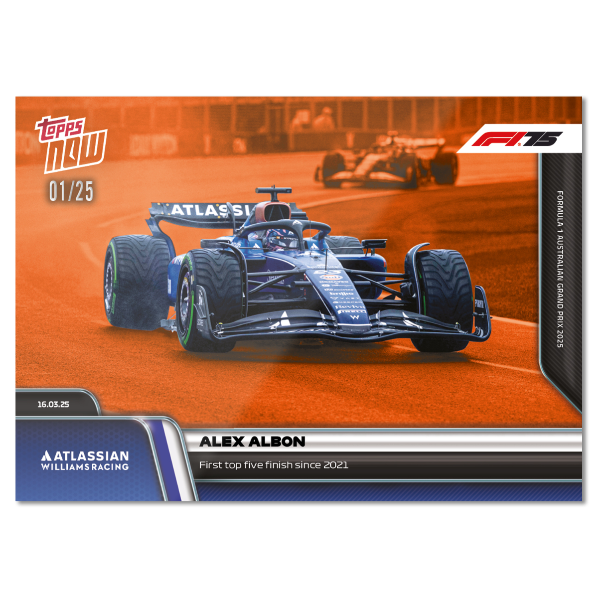 Alex Albon - 2025 Formula 1 Topps NOW Card 15 - PR: 652 - Image 6